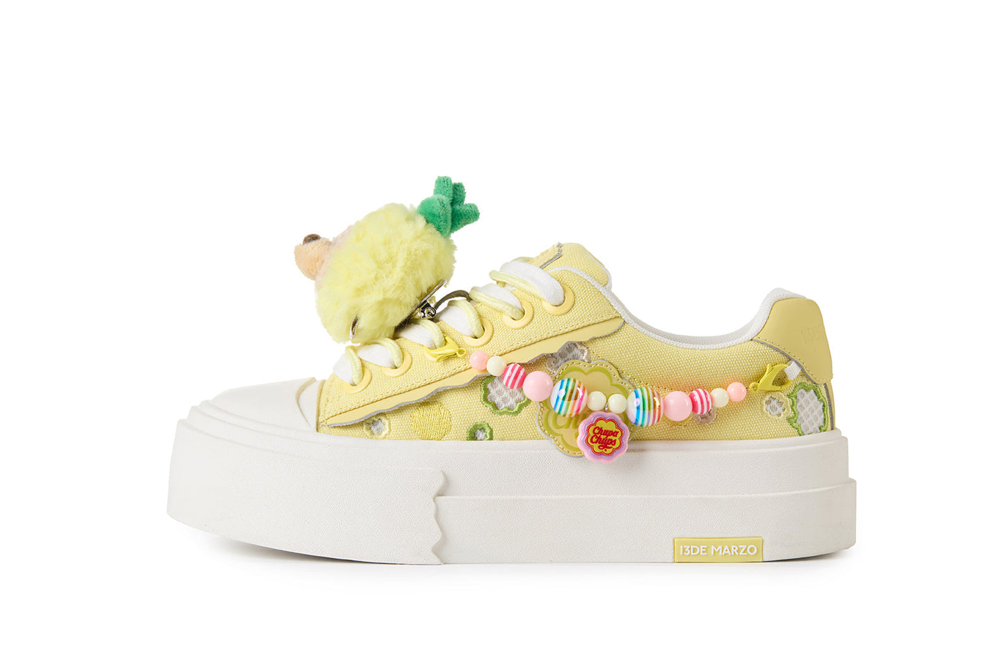 13DE MARZO Candy Bear Canvas Shoes Yellow