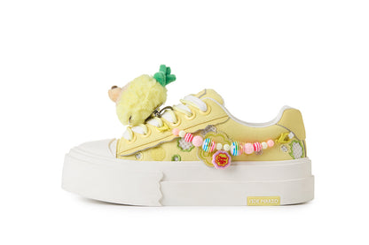 13DE MARZO Candy Bear Canvas Shoes Yellow