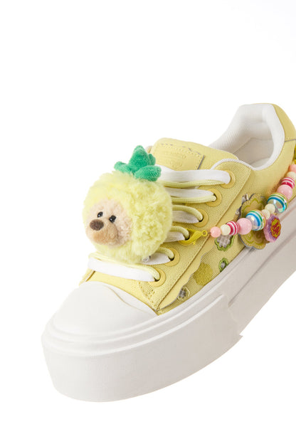 13DE MARZO Candy Bear Canvas Shoes Yellow