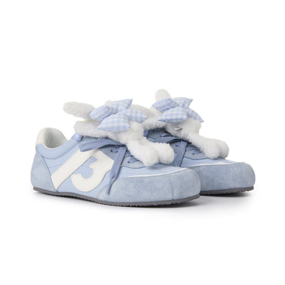 13DE MARZO Bear Plush Sneakers Blue