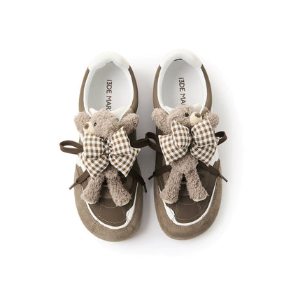13DE MARZO Bear Plush Sneakers Brown