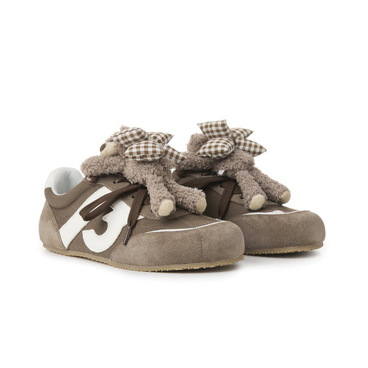 13DE MARZO Bear Plush Sneakers Brown