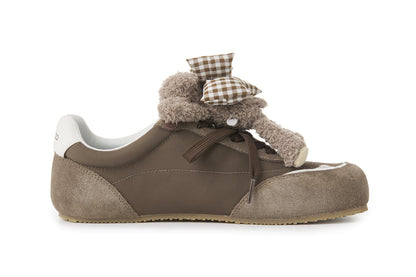 13DE MARZO Bear Plush Sneakers Brown