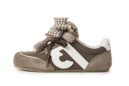 13DE MARZO Bear Plush Sneakers Brown