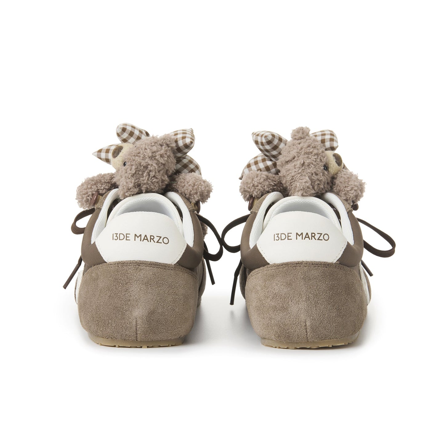 13DE MARZO Bear Plush Sneakers Brown