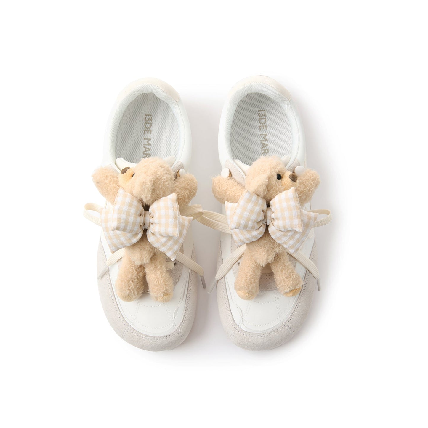 13DE MARZO Bear Plush Sneakers Beige