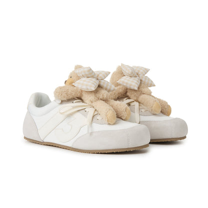 13DE MARZO Bear Plush Sneakers Beige