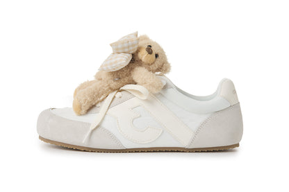 13DE MARZO Bear Plush Sneakers Beige