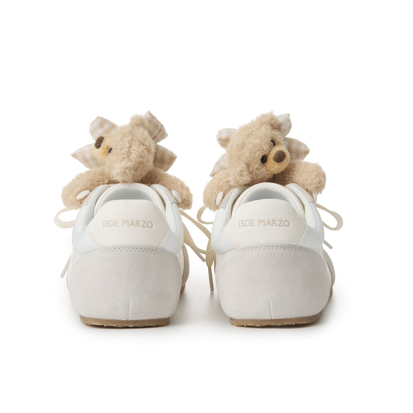 13DE MARZO Bear Plush Sneakers Beige