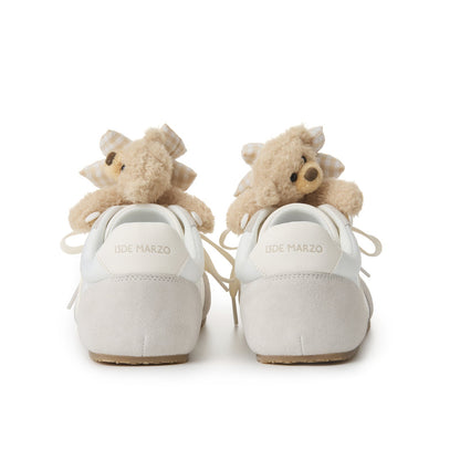 13DE MARZO Bear Plush Sneakers Beige