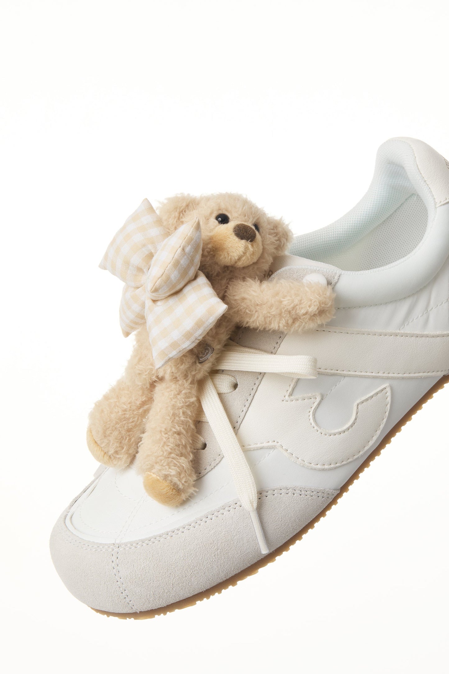 13DE MARZO Bear Plush Sneakers Beige