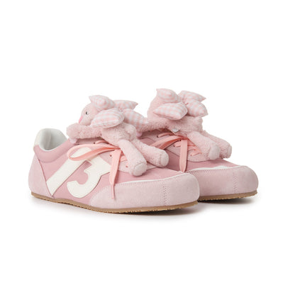 13DE MARZO Bear Plush Sneakers Pink