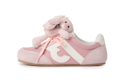 13DE MARZO Bear Plush Sneakers Pink