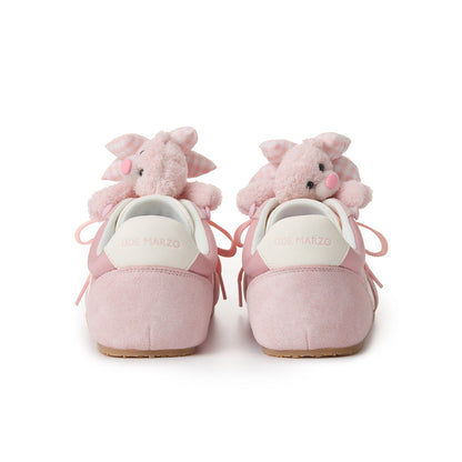 13DE MARZO Bear Plush Sneakers Pink