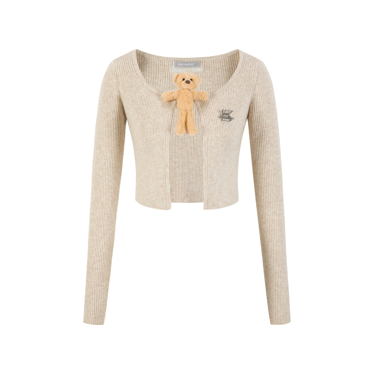 13DE MARZO Doozoo Bear Buckle Cardigan Khkai