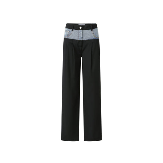 Jac Fleurant Denim Waist Suit Pants Black