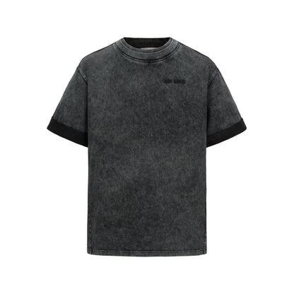 13DE MARZO Washed Sequins Logo T-Shirt Black