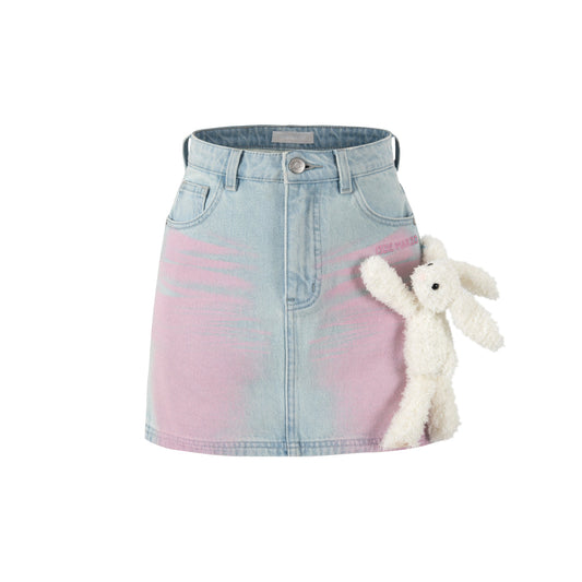 13DE MARZO Doozoo Heart Logo Denim Skirt Blue