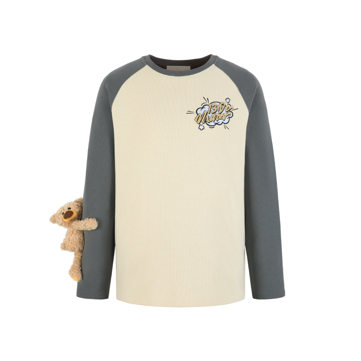 13DE MARZO Bear Waffle Check Sweatshirt