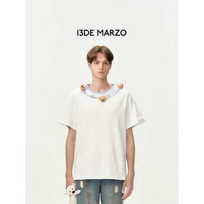 13DE MARZO Doozoo Logo Round Neck T-Shirt White