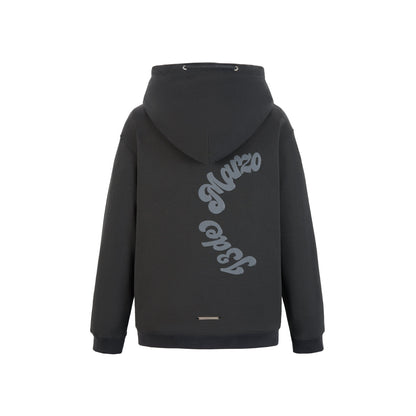 13DE MARZO Doozoo Strings Curved Logo Hoodie Black