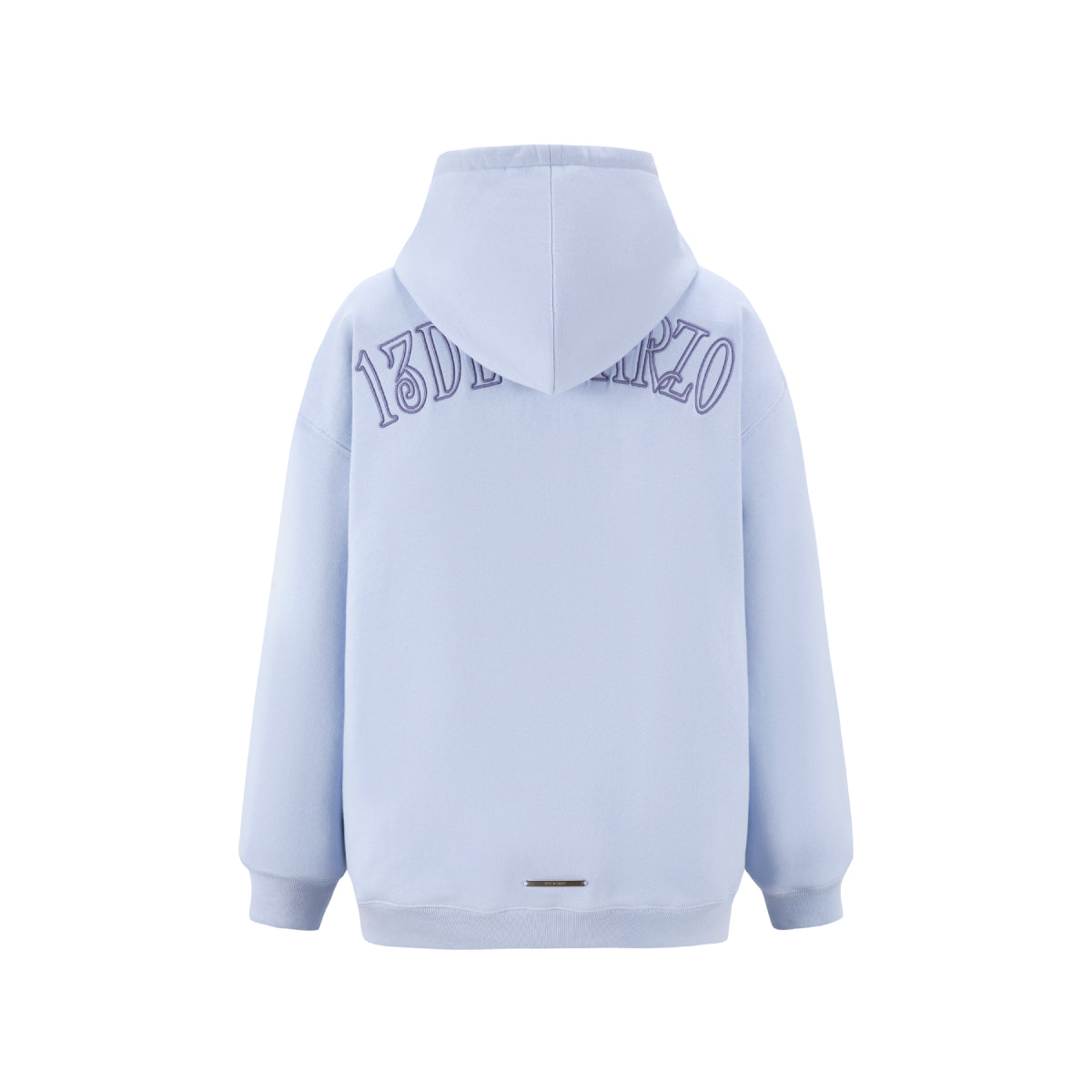 13DE MARZO Bear Embossment Pocket Hoodie Blue