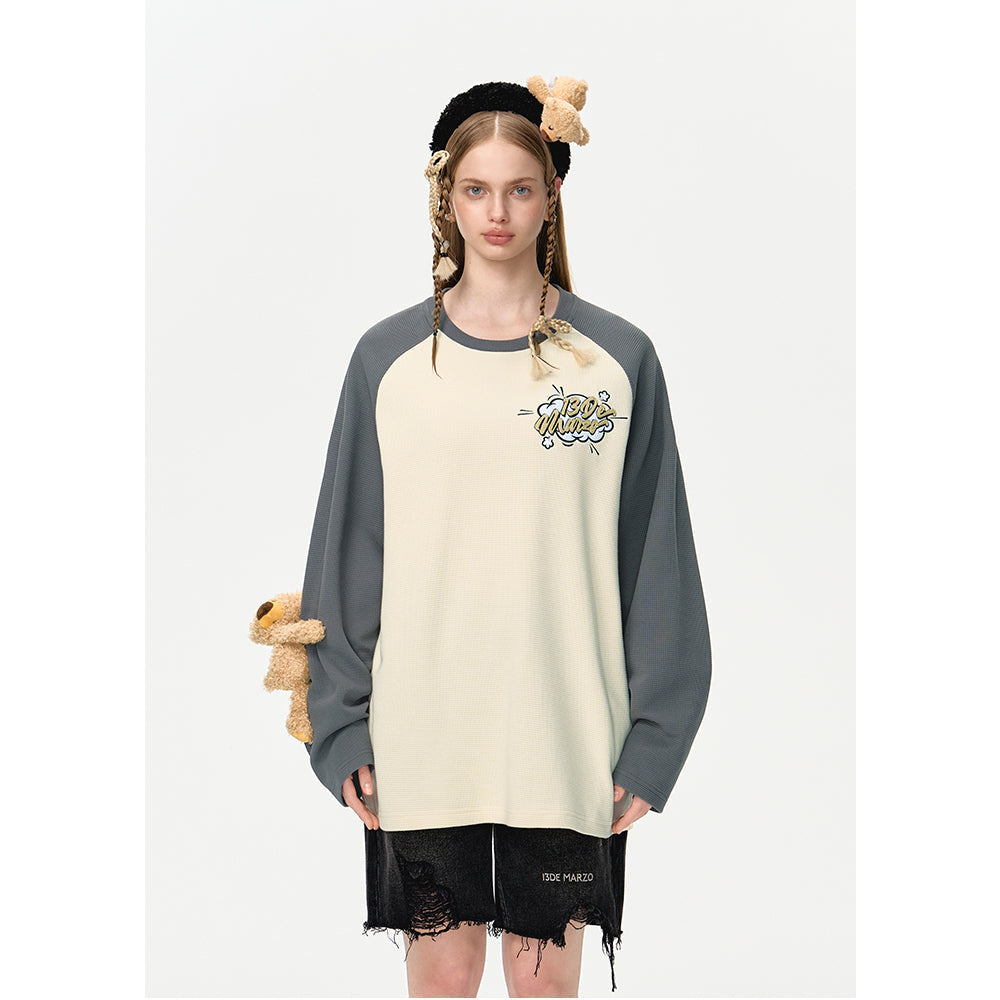 13DE MARZO Bear Waffle Check Sweatshirt