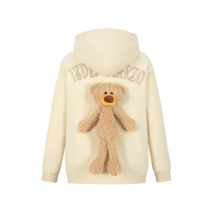 13DE MARZO Doozoo Logo Zip Up Hoodie Beige