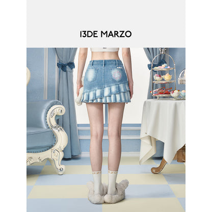 13DE MARZO X PEKO Sweets Bear Denim Skirt