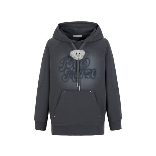 13DE MARZO Bear Spotlight Logo Hoodie Dark Gray