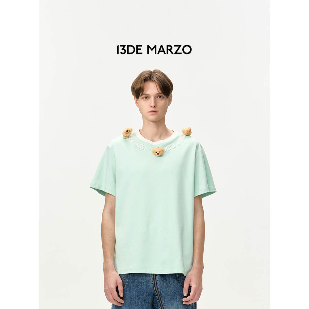 13DE MARZO Doozoo Logo Round Neck T-Shirt Green
