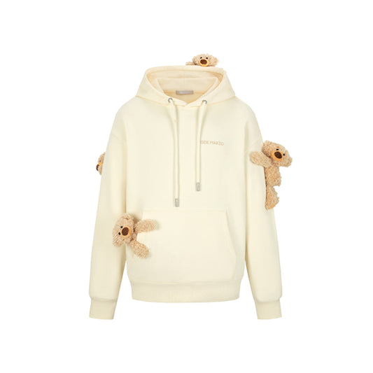 13DE MARZO Doozoo Washed Faded Hoodie Beige