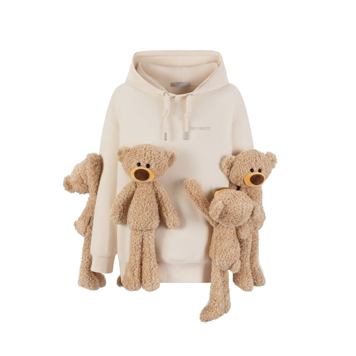 13DE MARZO Doozoo Giant Surround Bears Hoodie Beige