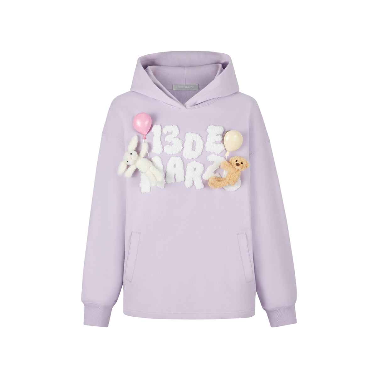 13DE MARZO Float Cloud Balloon Hoodie Purple