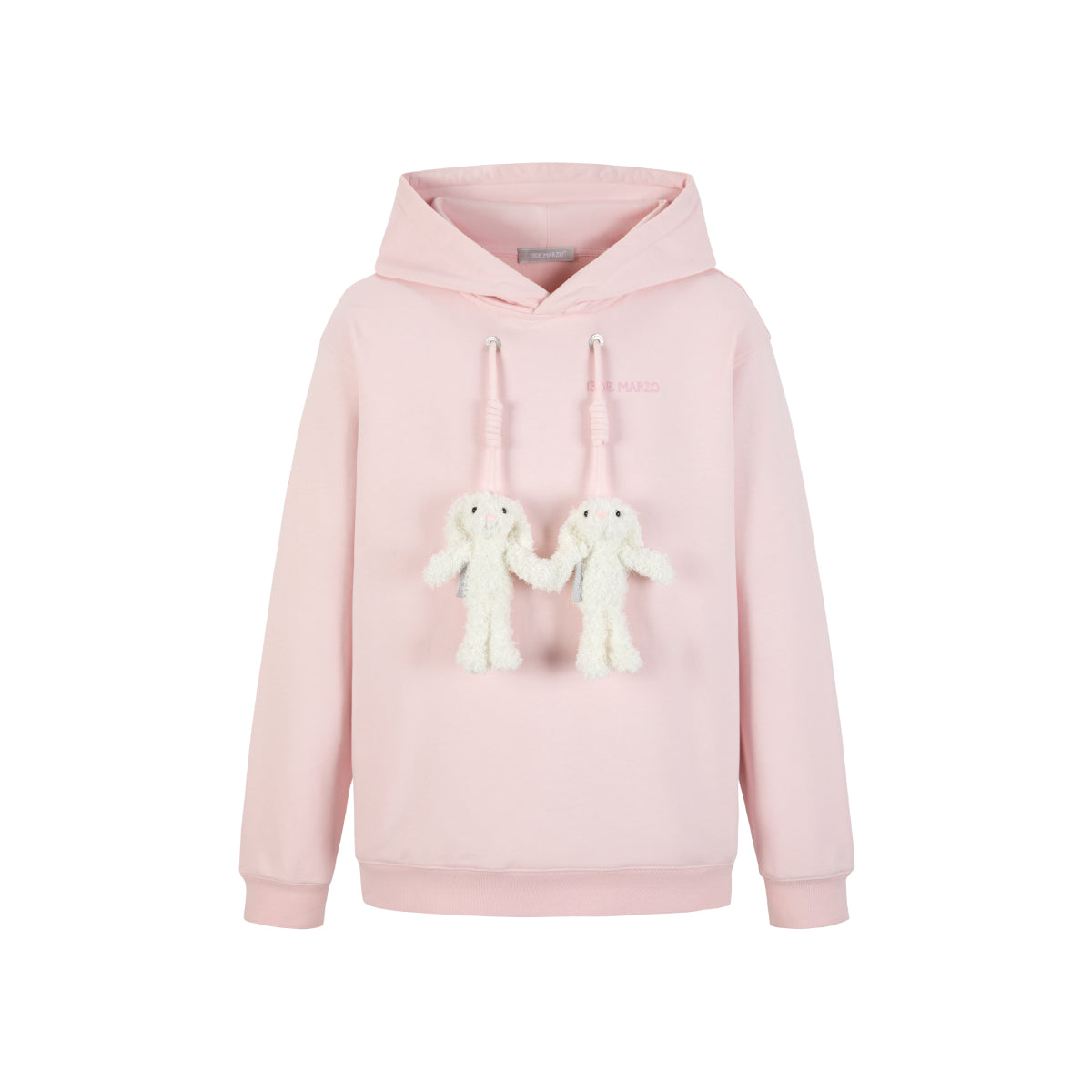 13DE MARZO Doozoo Strings Curved Logo Hoodie Pink