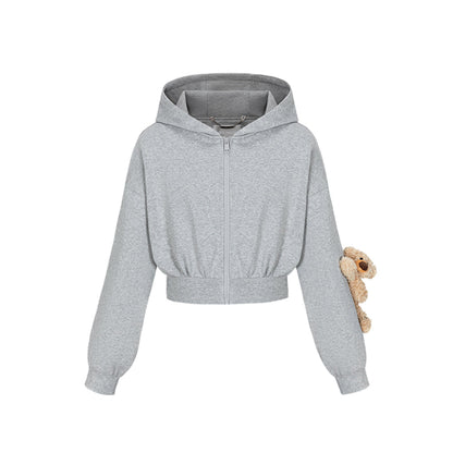 13DE MARZO Doozoo Sports Zip Up Top Gray