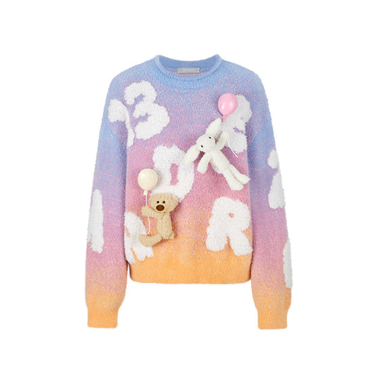 13DE MARZO Float Cloud Balloon Knit Sweater Pink