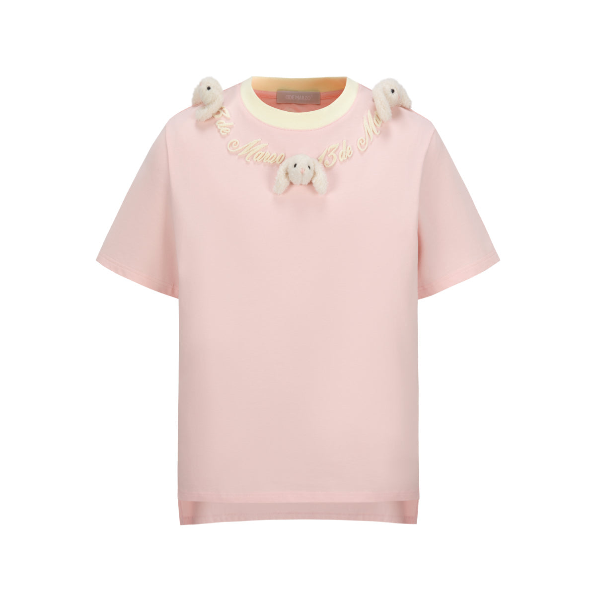 13DE MARZO Doozoo Logo Round Neck T-Shirt Pink