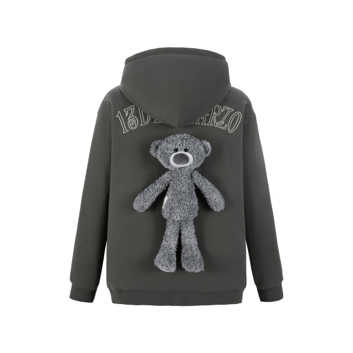 13DE MARZO Doozoo Logo Zip Up Hoodie Gray