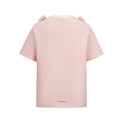 13DE MARZO Doozoo Logo Round Neck T-Shirt Pink