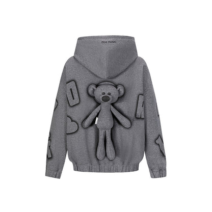 13DE MARZO Digital Logo Monogram Hoodie Gray