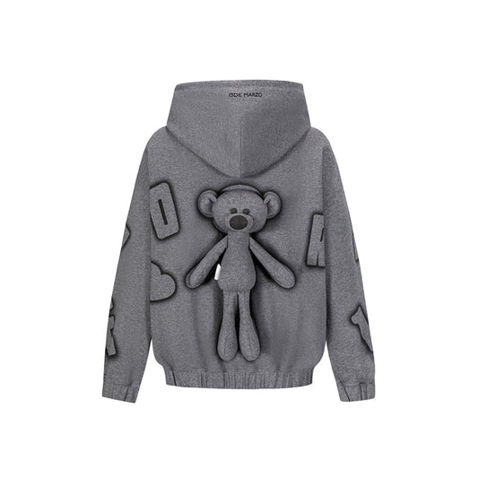 13DE MARZO Digital Logo Monogram Hoodie Gray