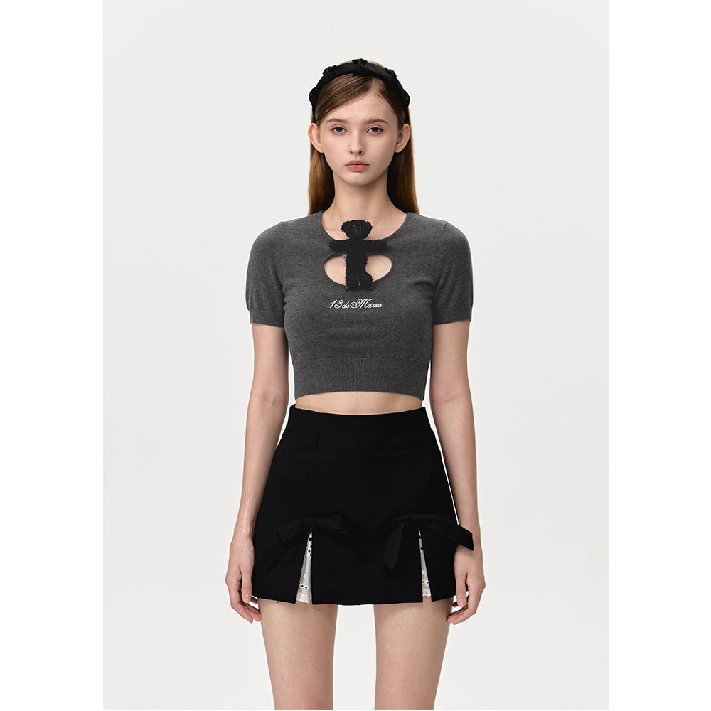 13DE MARZO Doozoo Chest Cassimere Top Dark Gray