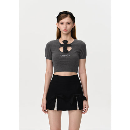 13DE MARZO Doozoo Chest Cassimere Top Dark Gray