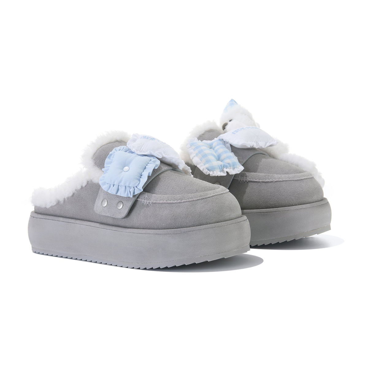 13DE MARZO Detachable Snow Boot Slipper Grey