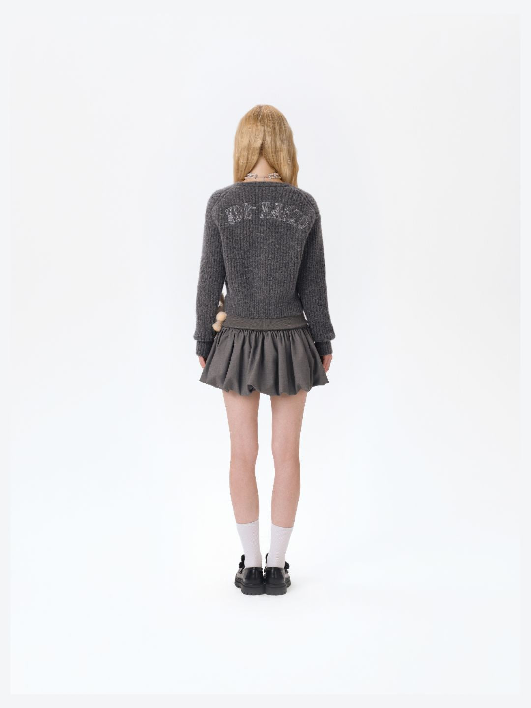 13DE MARZO Doozoo Cuddle Button Cardigan Dark Grey