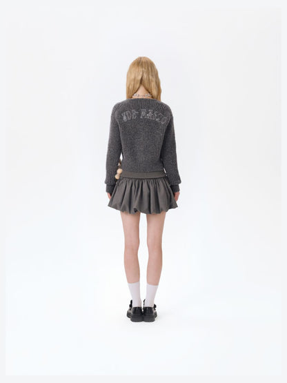 13DE MARZO Doozoo Cuddle Button Cardigan Dark Grey