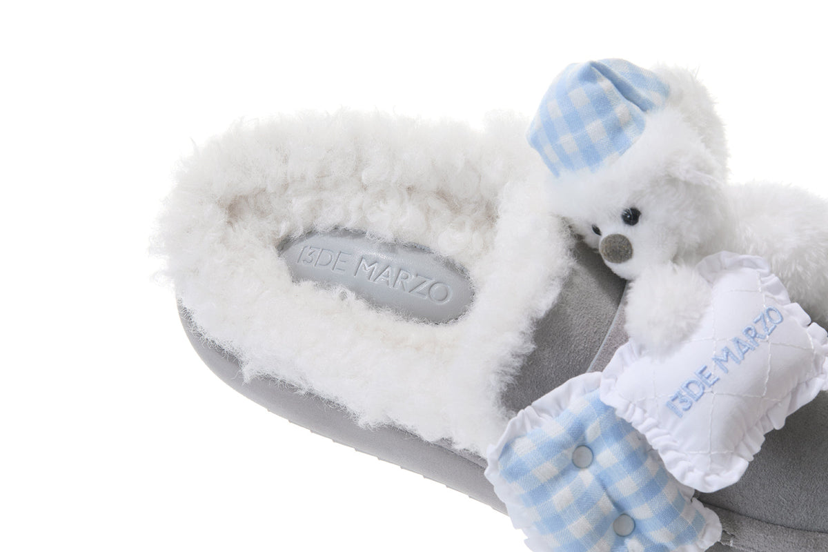 13DE MARZO Detachable Snow Boot Slipper Grey