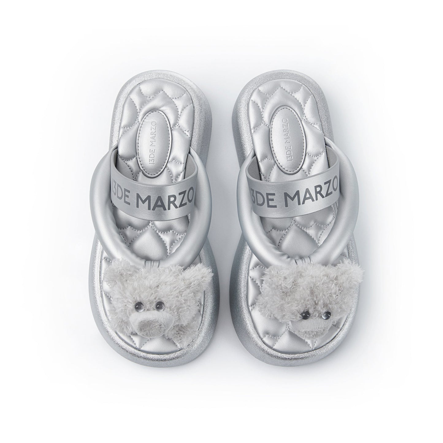 13DE MARZO Doozoo Flip Flops Silver