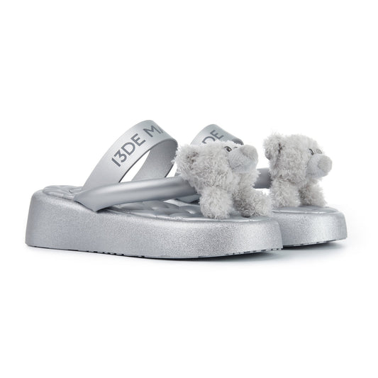 13DE MARZO Doozoo Flip Flops Silver